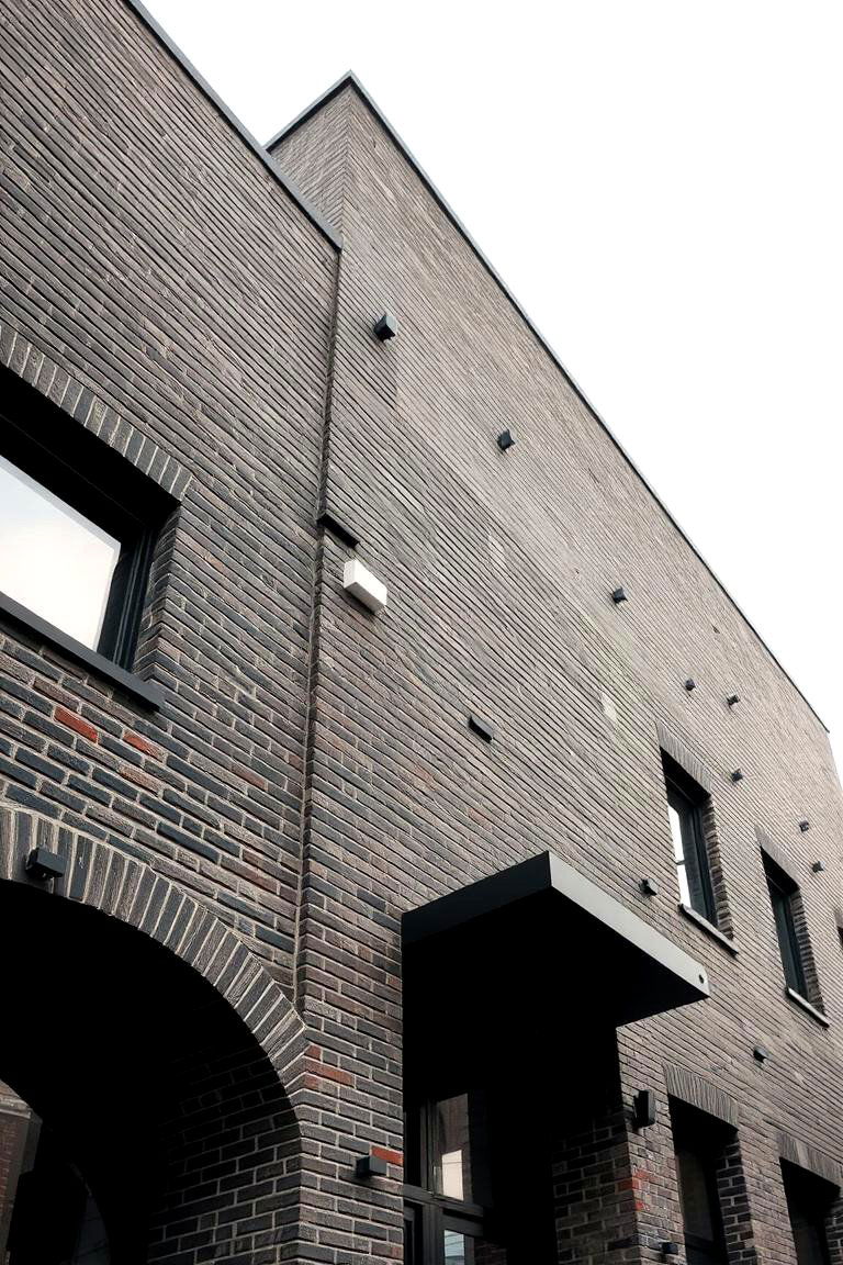 Urban Industrial Gray Accents - 24 Exterior Brick Paint Color Ideas