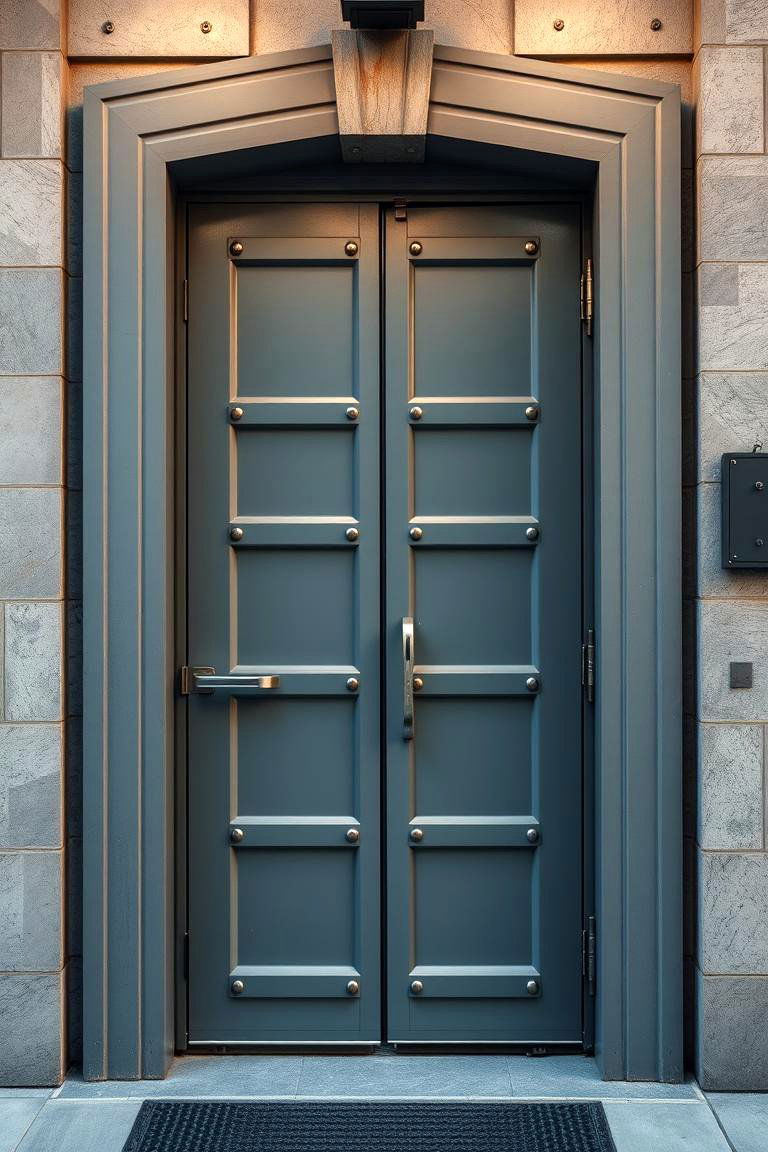 Urban Industrial Grey Doorway - 24 Grey Front Door Ideas