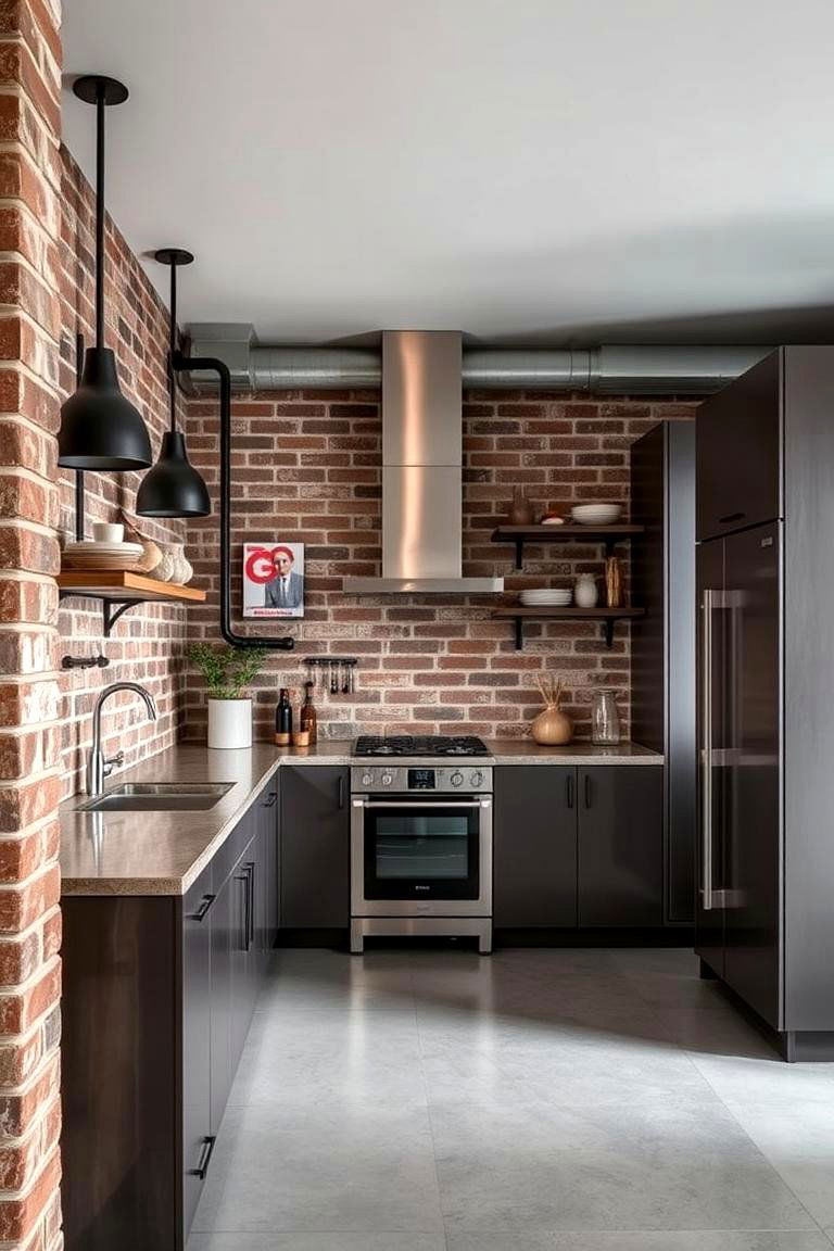 Urban Industrial Minimalism - 24 One Wall Kitchen Ideas