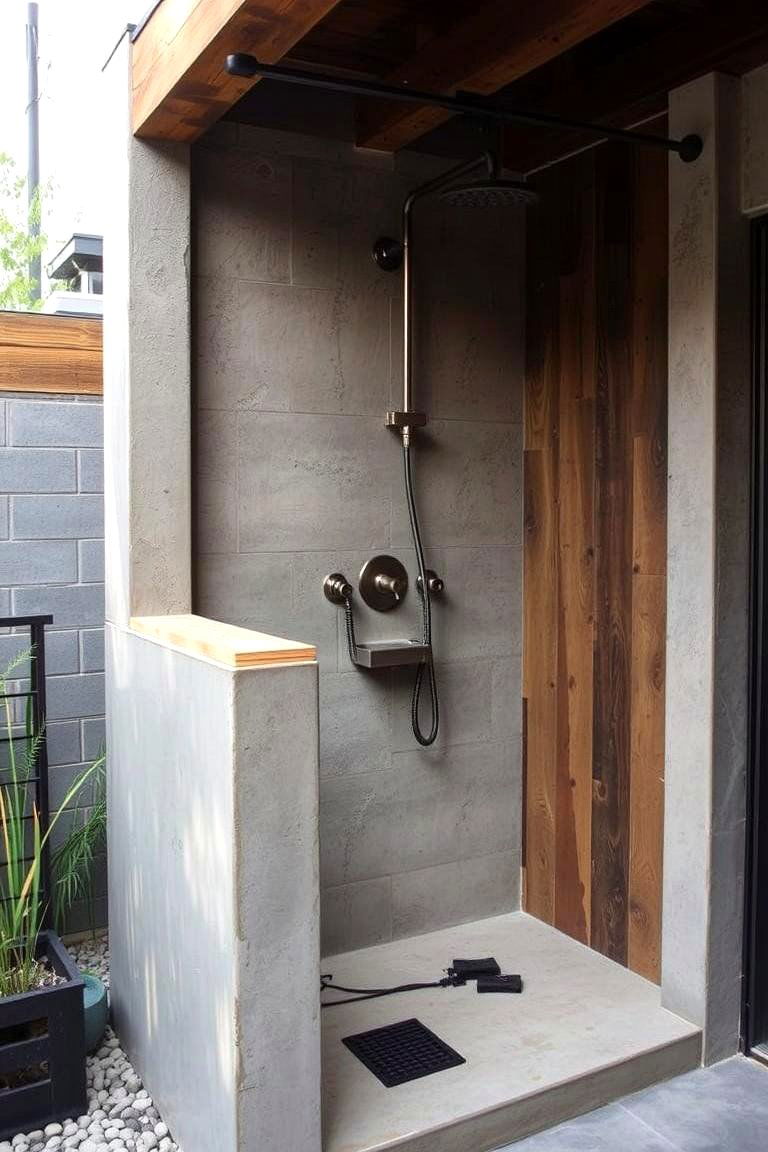 Urban Industrial Outdoor Shower - 24 Outdoor Shower Ideas
