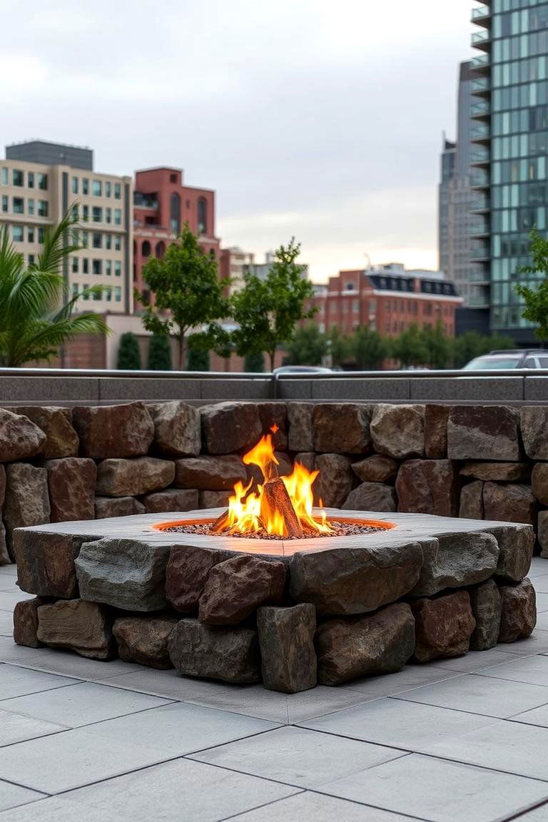 Urban Industrial Stone Pit - 24 Rock Fire Pit Ideas