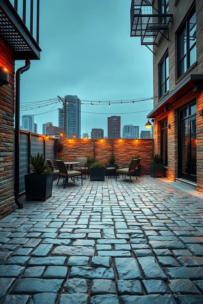 Urban Industrial Style - 24 cobblestone patio ideas
