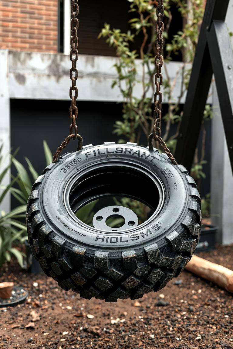 Urban Industrial Tire Swing - 24 Tire Swing Ideas