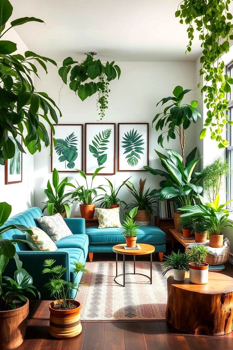 Urban Jungle - 24 Teal Couch Living Room Ideas