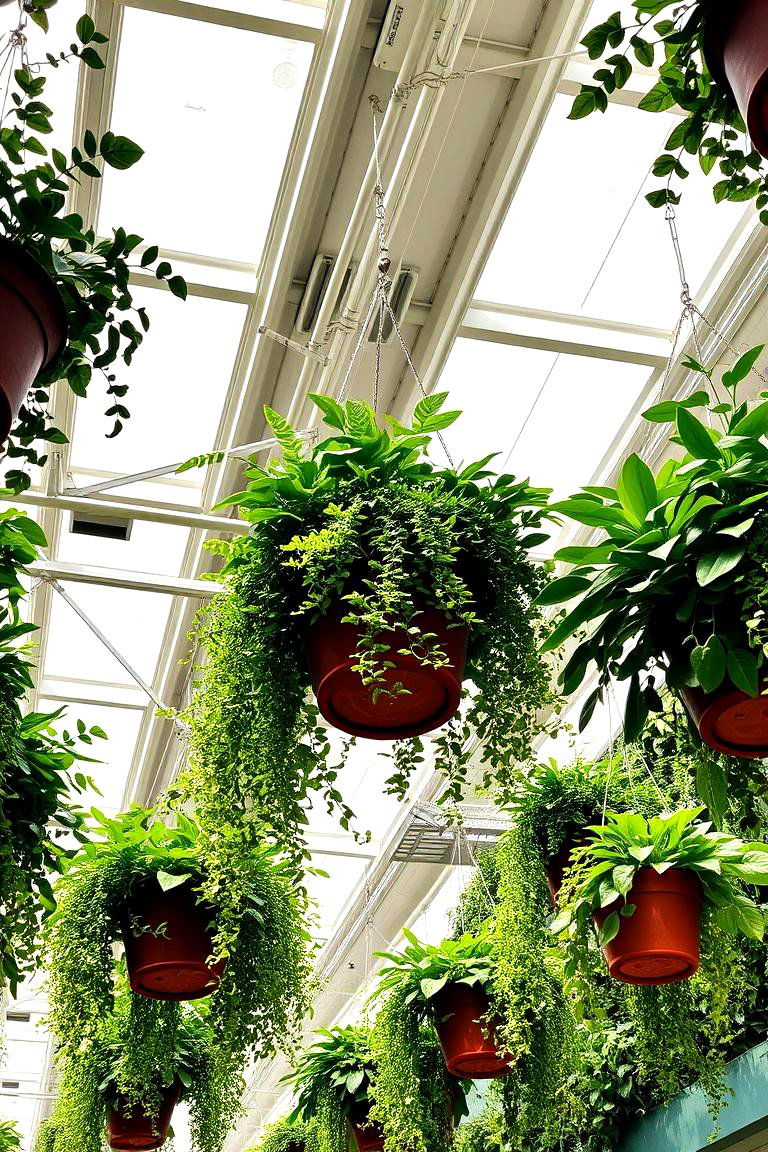 Urban Jungle Hanging Planters Ceiling - 24 Green Ceiling Ideas