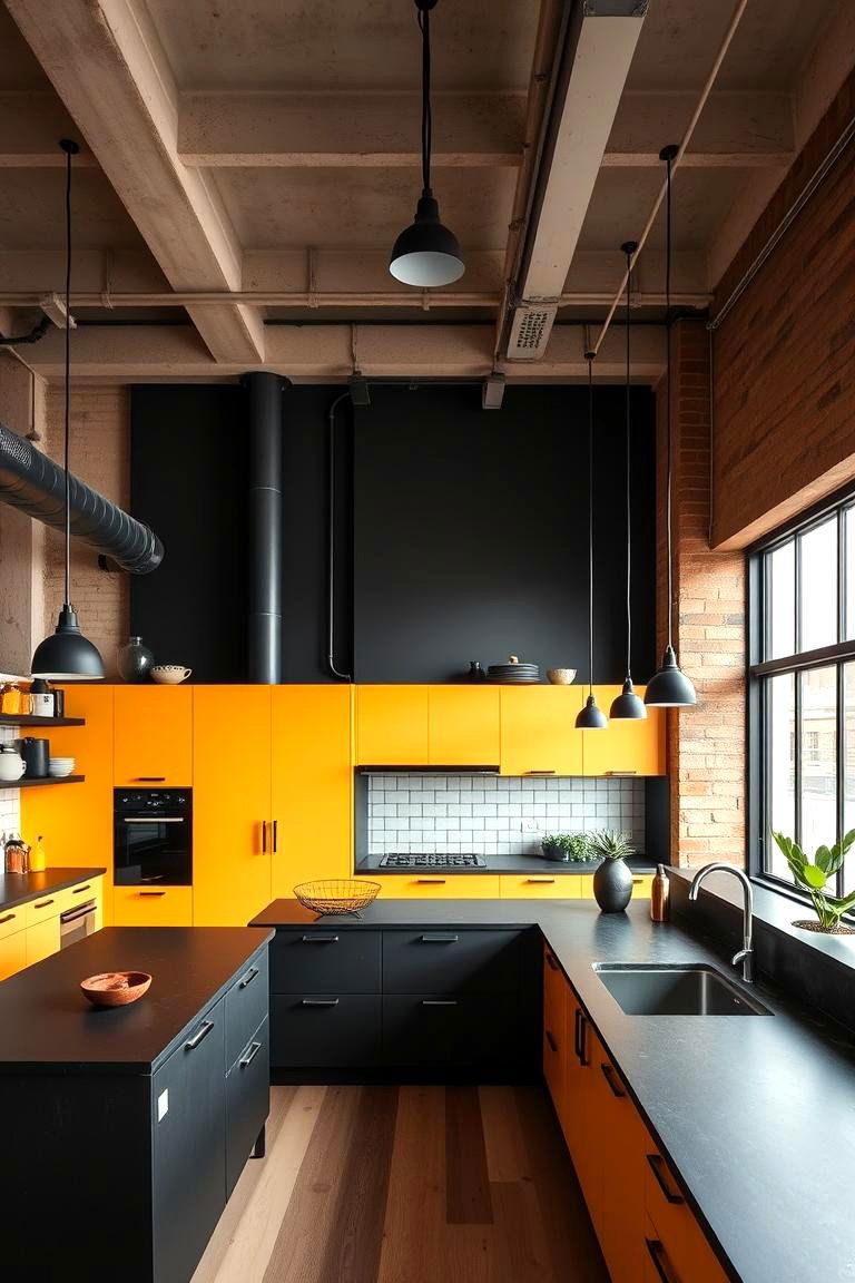 Urban Loft Aesthetic - 24 kitchen with dark countertops and light cabinets
