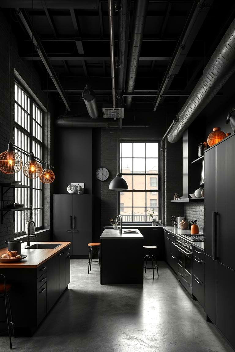 Urban Loft Dark Kitchen - 24 Dark Kitchen Ideas
