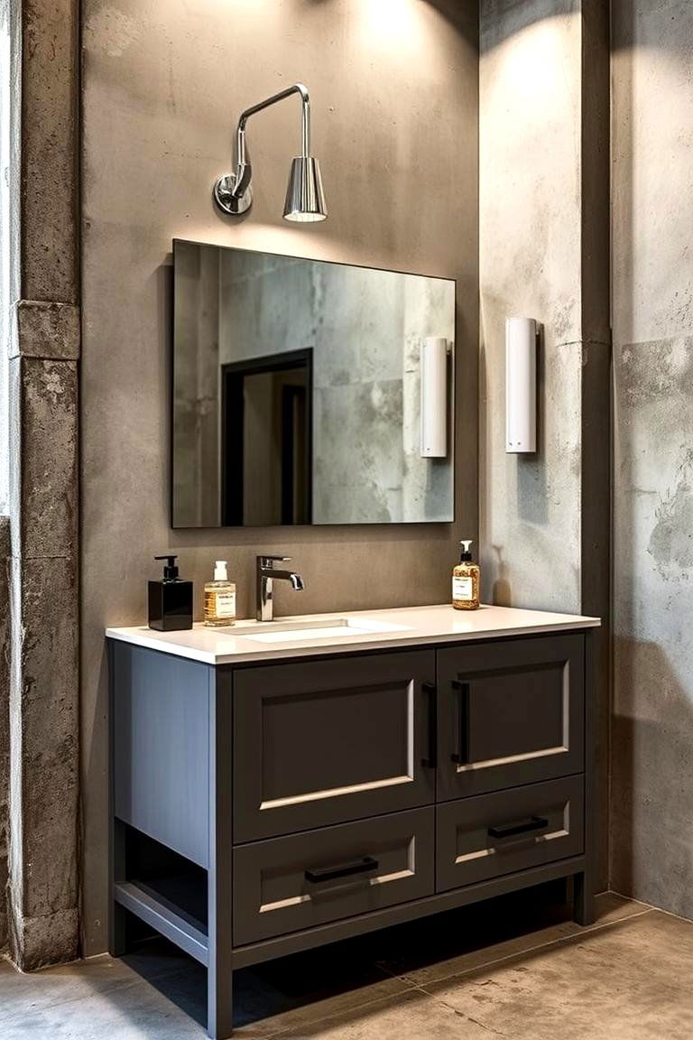 Urban Loft Grey Vanity Design - 24 Grey Bathroom Vanity Design Ideas
