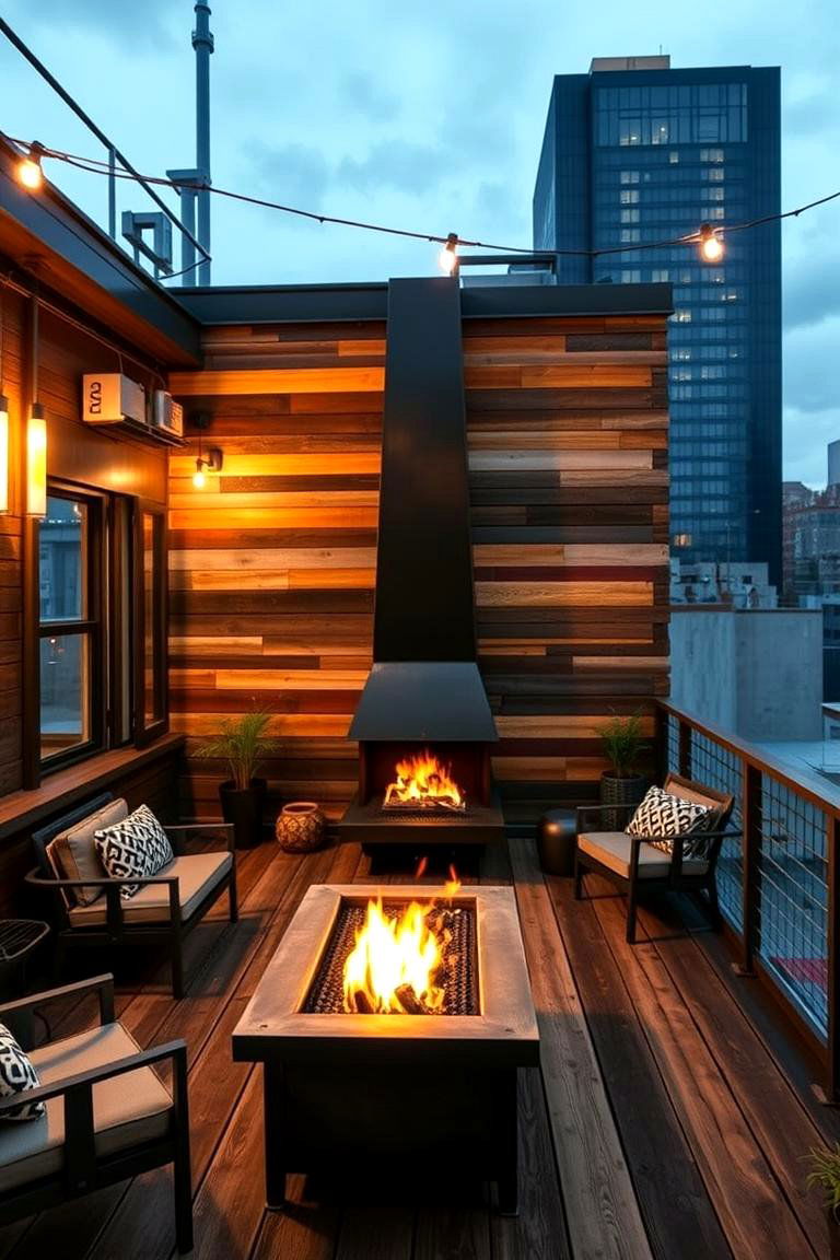 Urban Loft Industrial Edge - 24 Covered Deck With Fireplace Ideas