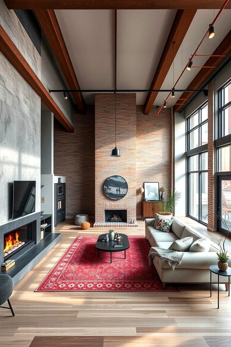Urban Loft Living with Open Vibes - 24 Living Room Ideas With Sectionals and Fireplace
