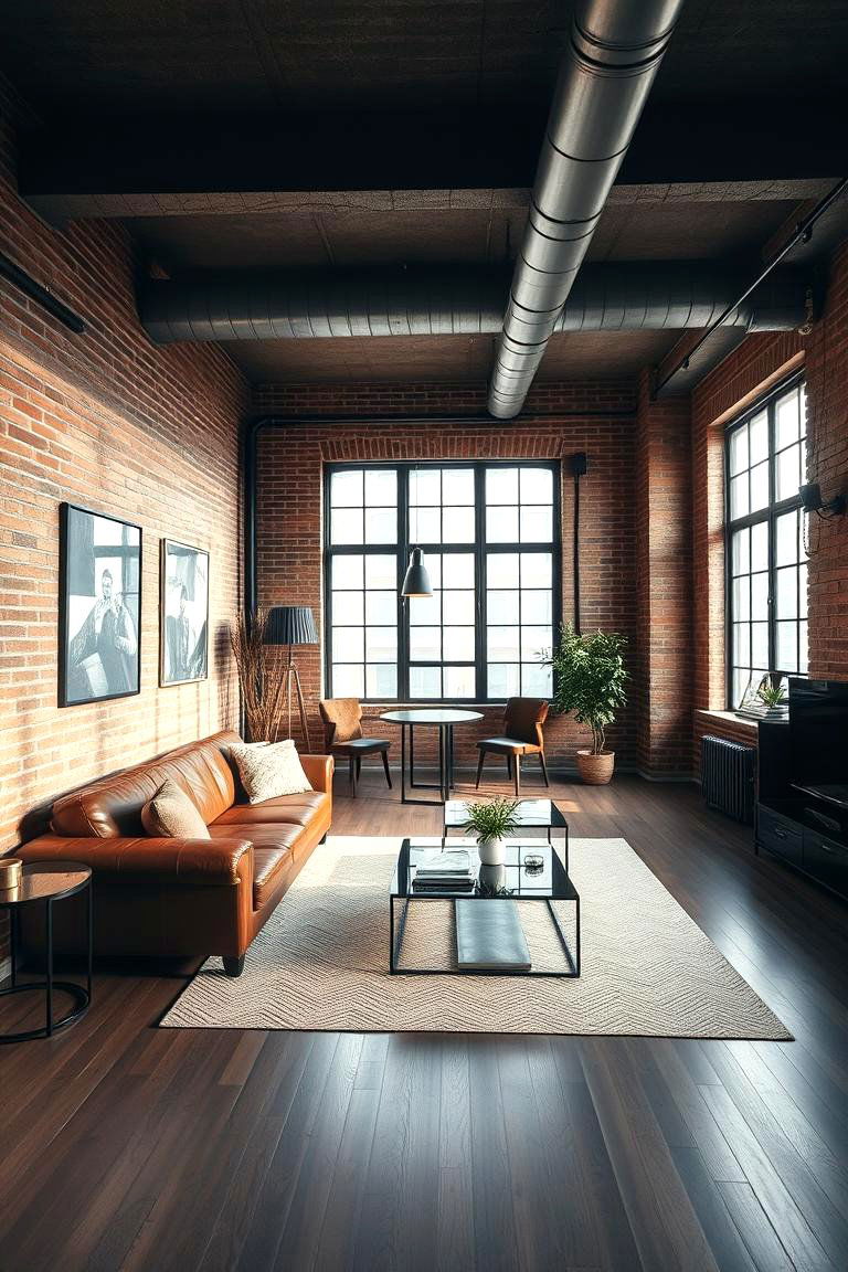 Urban Loft Sophistication - 24 Brown Leather Couch Living Room Ideas