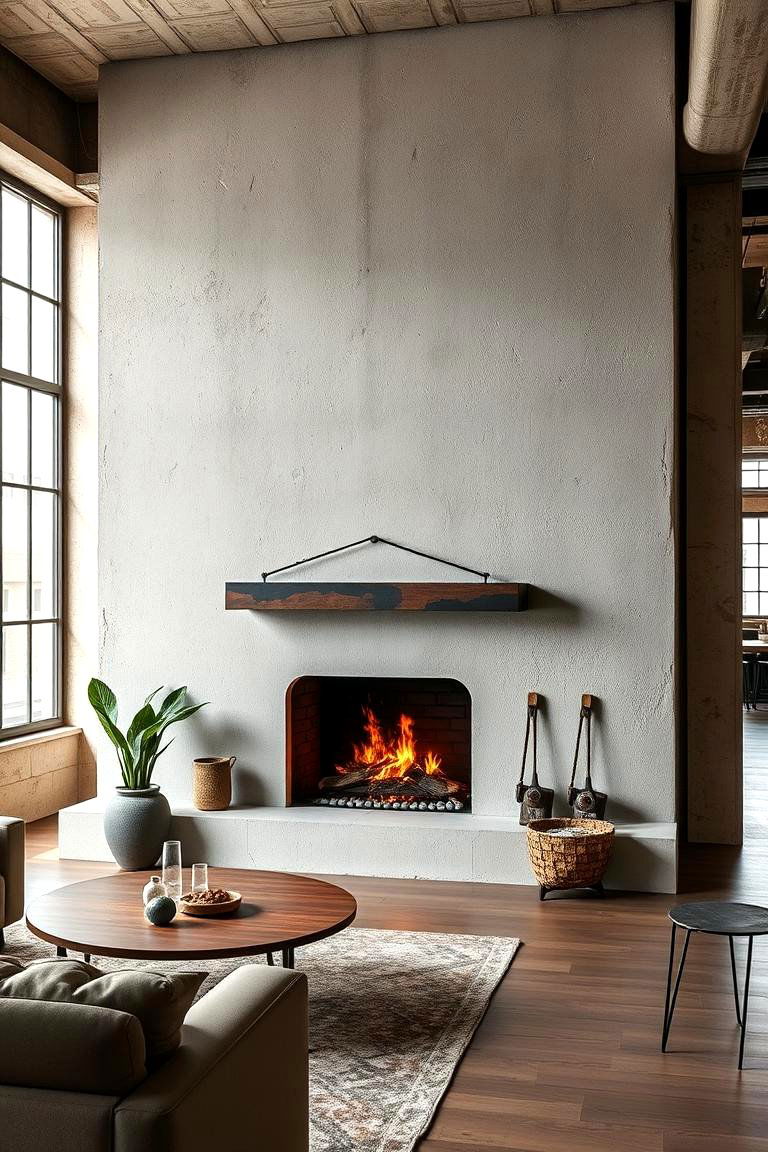 Urban Loft Stucco Fireplace - 24 Stucco Fireplace Ideas