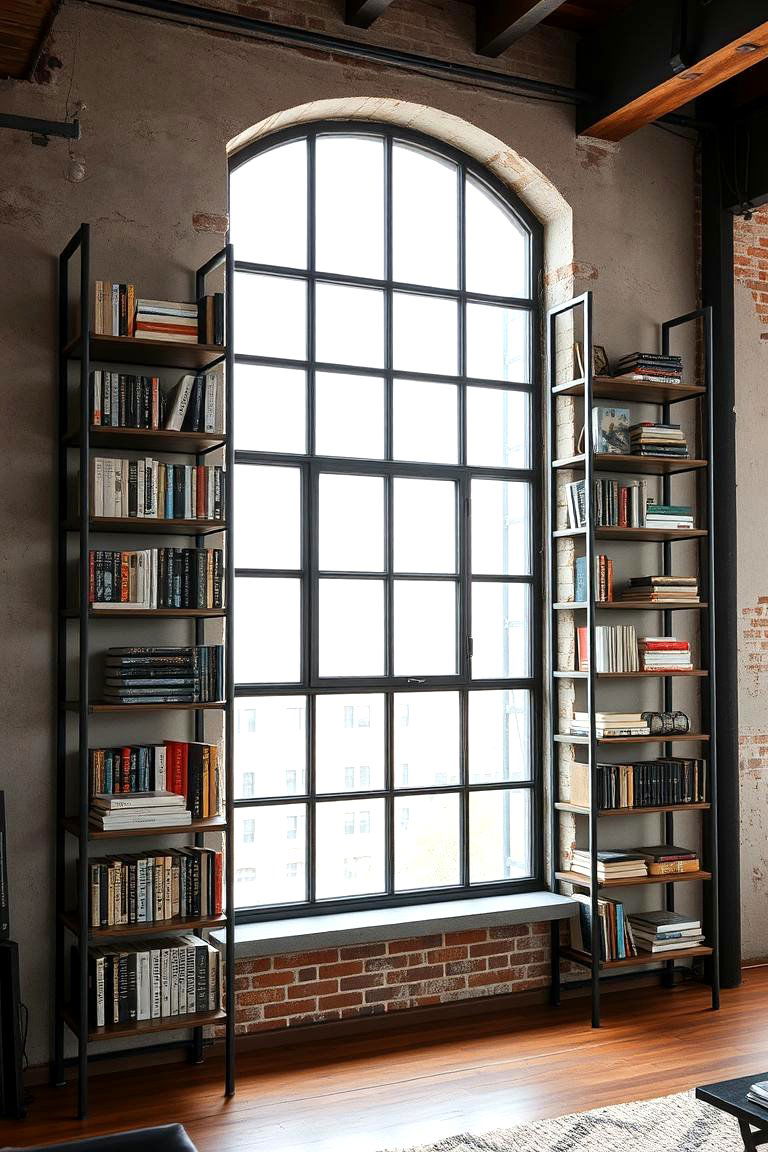 Urban Loft Style - 24 Bookcases Around Window Design Ideas