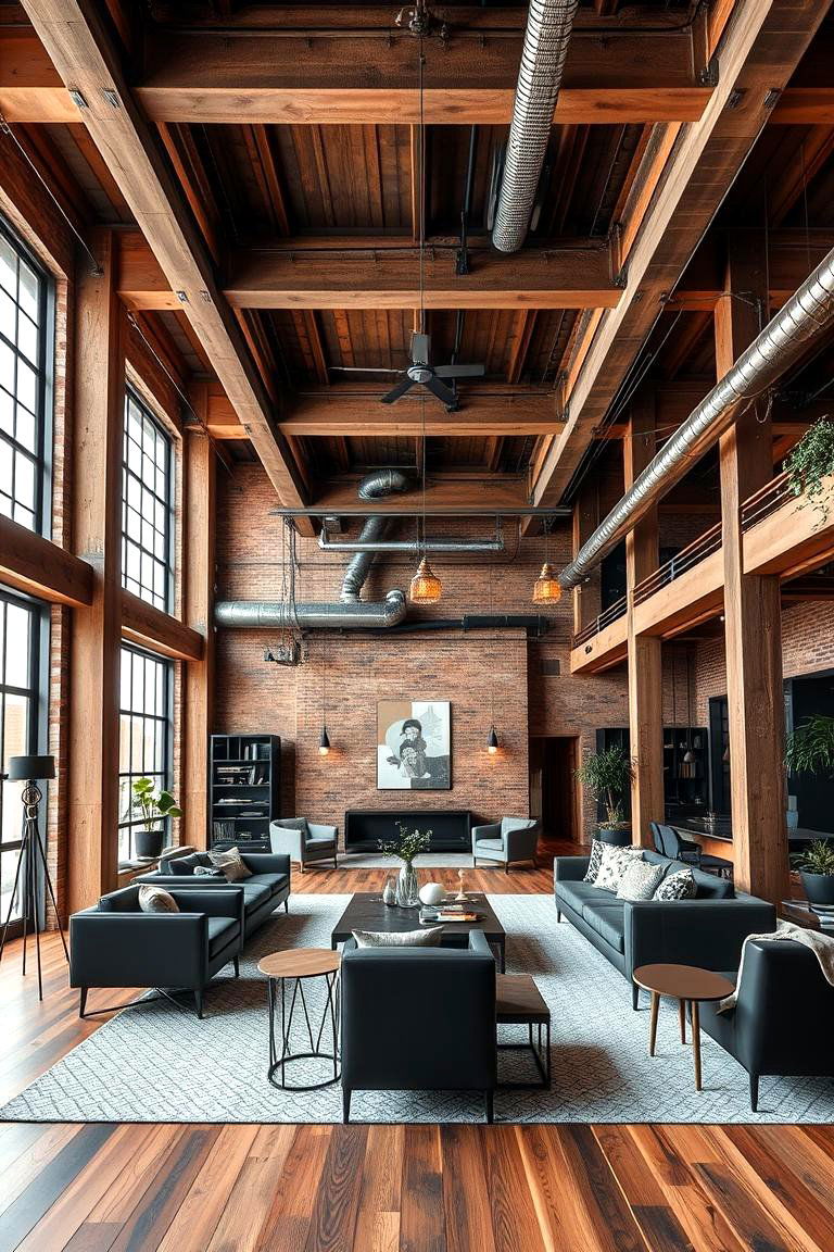 Urban Loft Style - 24 Exposed Beam Living Room Ideas