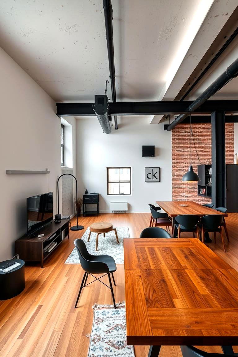 Urban Loft Style Optimization - 24 Small Living Room Ideas With Tv and Dining Table