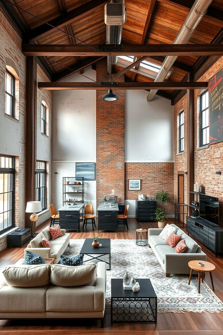 Urban Loft Style with Open Space - 24 Modern Living Room Ideas