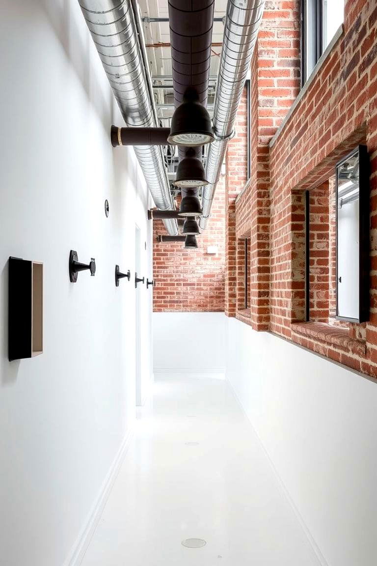 Urban Loft with Exposed Elements - 24 Black and White Hallway Ideas