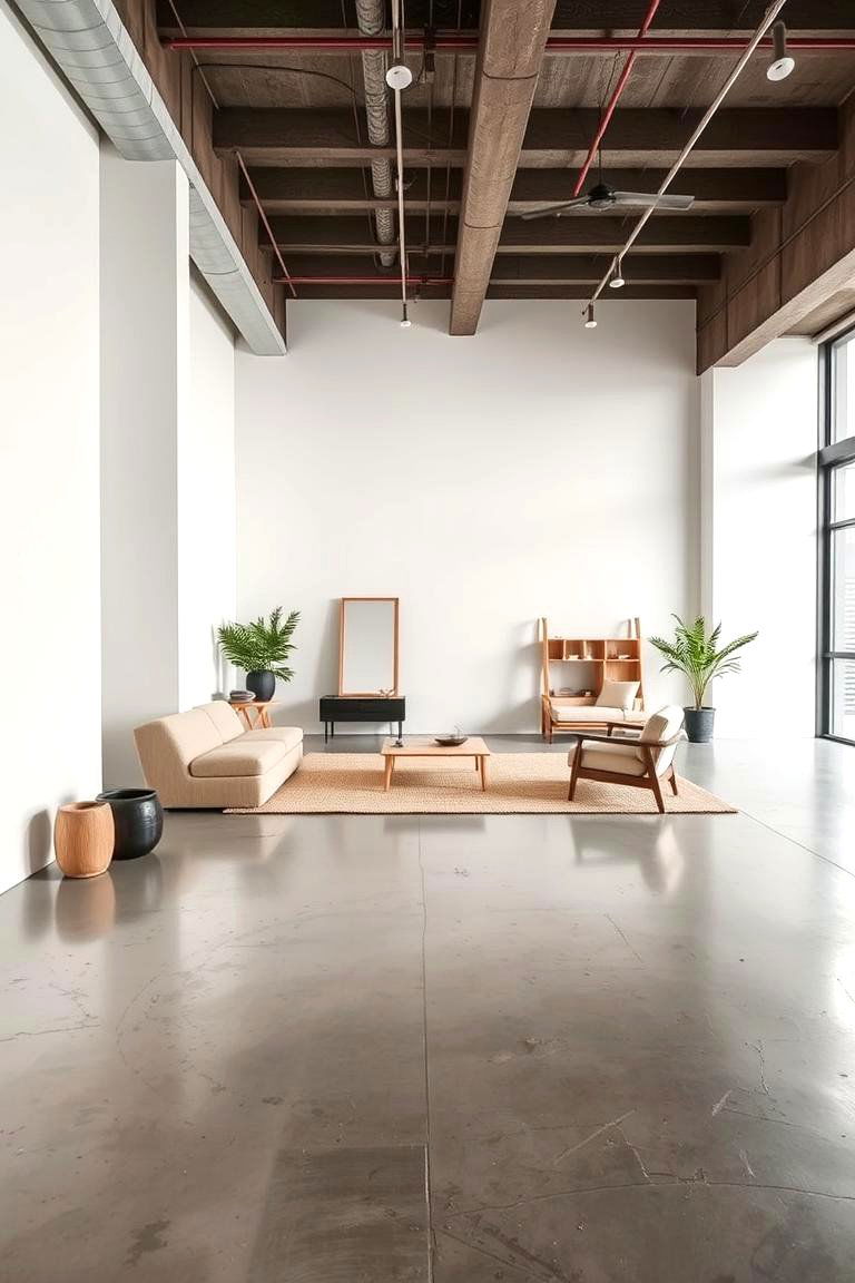 Urban Minimalist Concrete Floor Bedroom Design - 24 Concrete Floor Bedroom Ideas