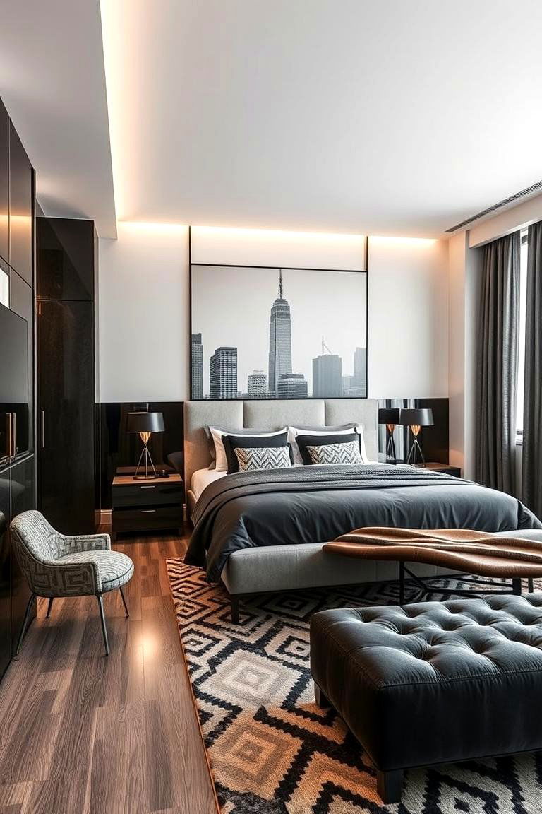 Urban Modern Vibe - 24 Black and White Bedroom Ideas