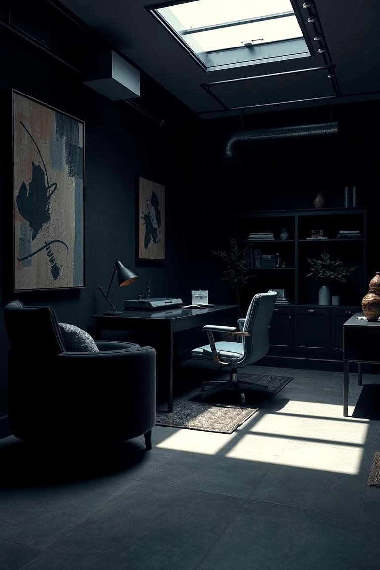 Urban Noir Vibe - 24 dark home office design ideas