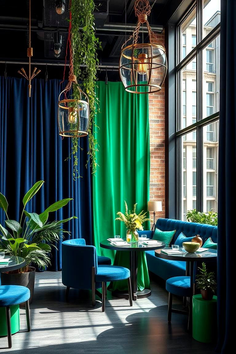 Urban Oasis Navy Blue and Emerald Green - 24 Blue and Green Color Combos for Decorating