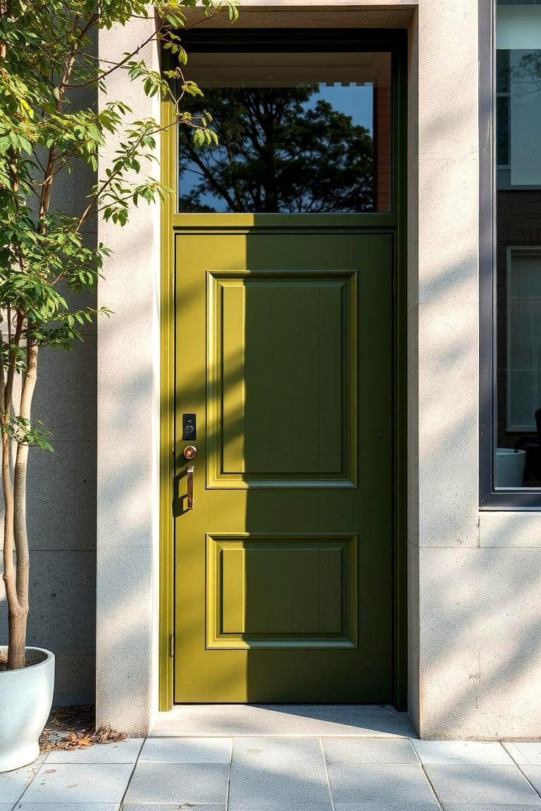 Urban Olive Chic - 24 Olive Green Front Door Ideas