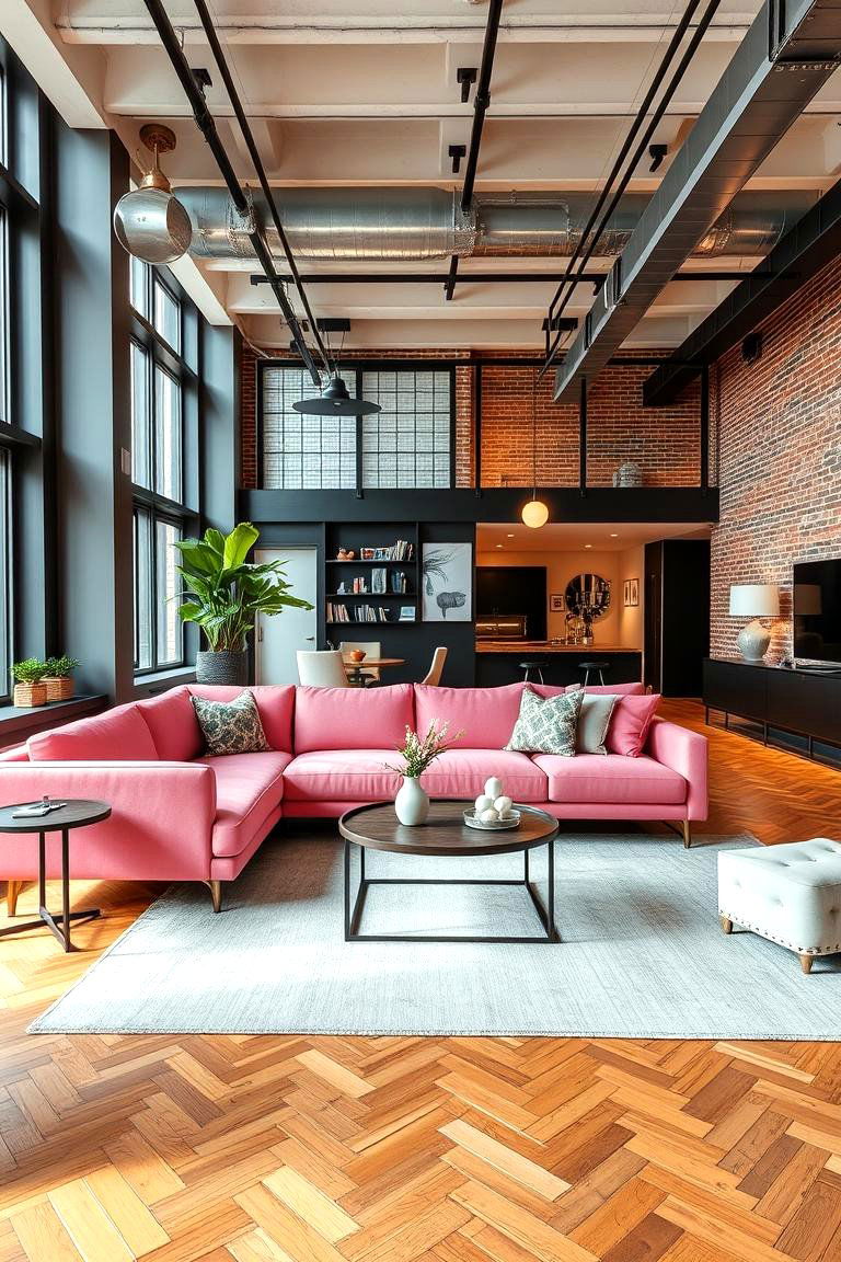 Urban Pink Sophistication - 24 Pink Couch Living Room Ideas
