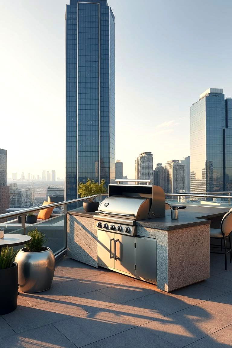 Urban Rooftop Grill Station - 24 Grill Station Ideas