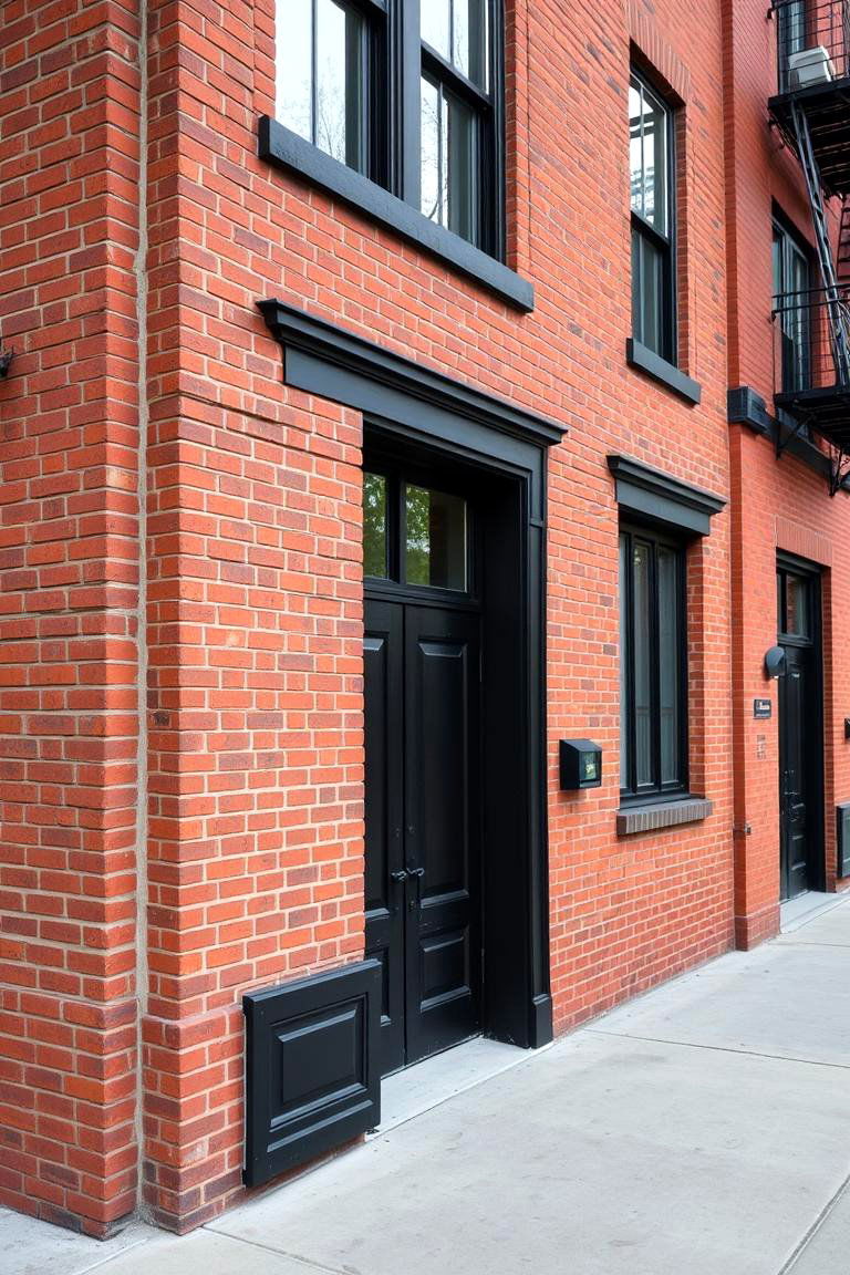 Urban Sophistication - 24 Red Brick House with Black Trim Design Ideas