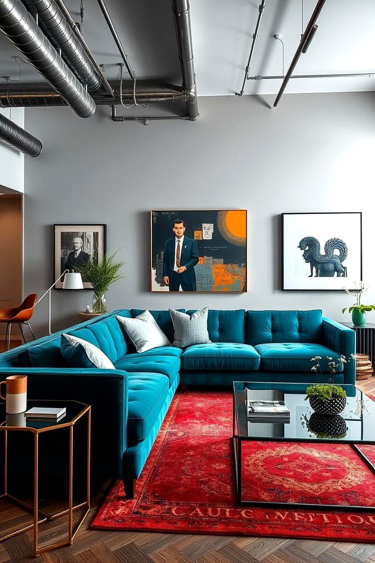Urban Sophistication - 24 Teal Couch Living Room Ideas