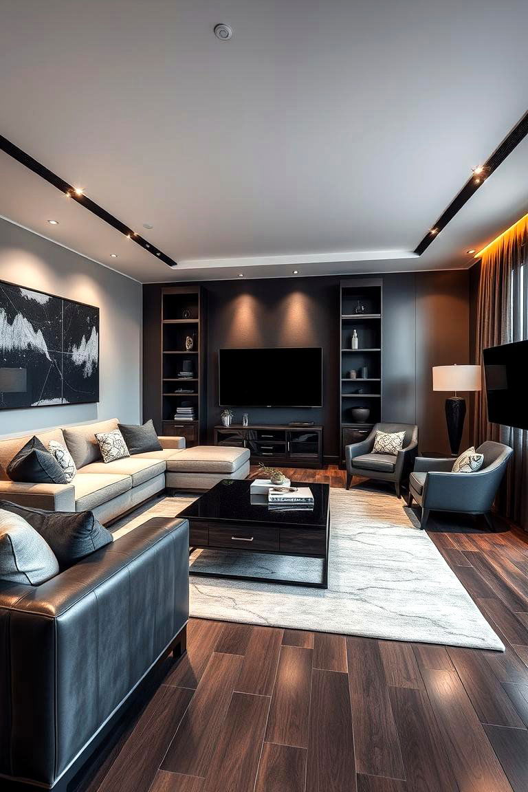 Urban Sophistication Living Room - 24 Black and Brown Living Room Ideas