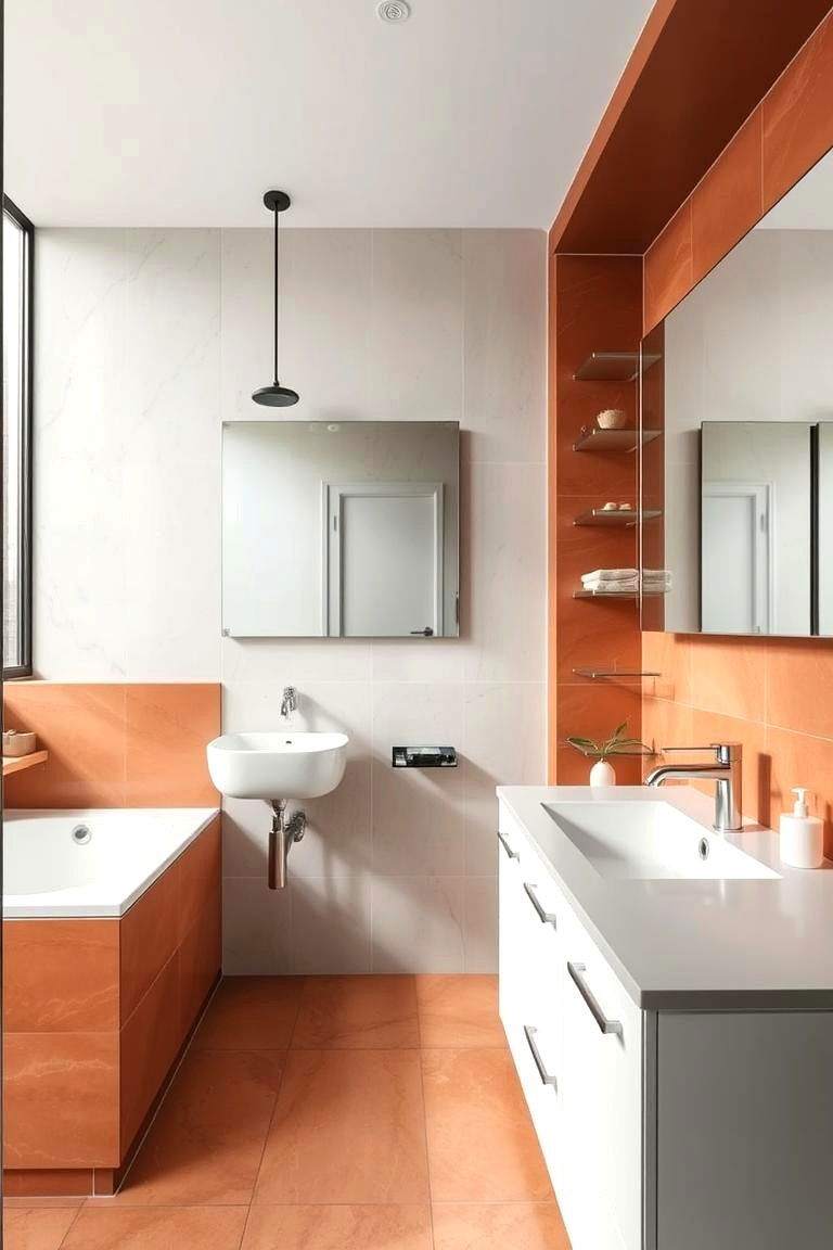 Urban Terracotta Chic - 24 Terracotta Bathroom Ideas