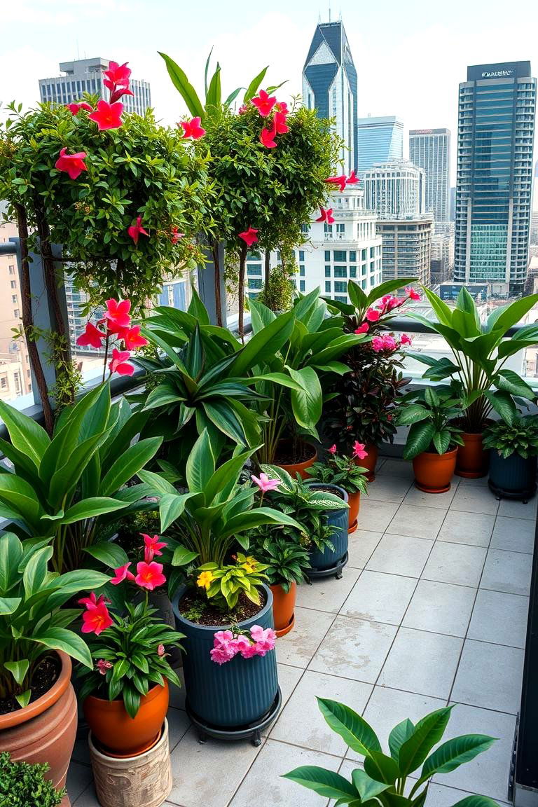 Urban Tropical Rooftop Garden - 24 Tropical Landscape Ideas