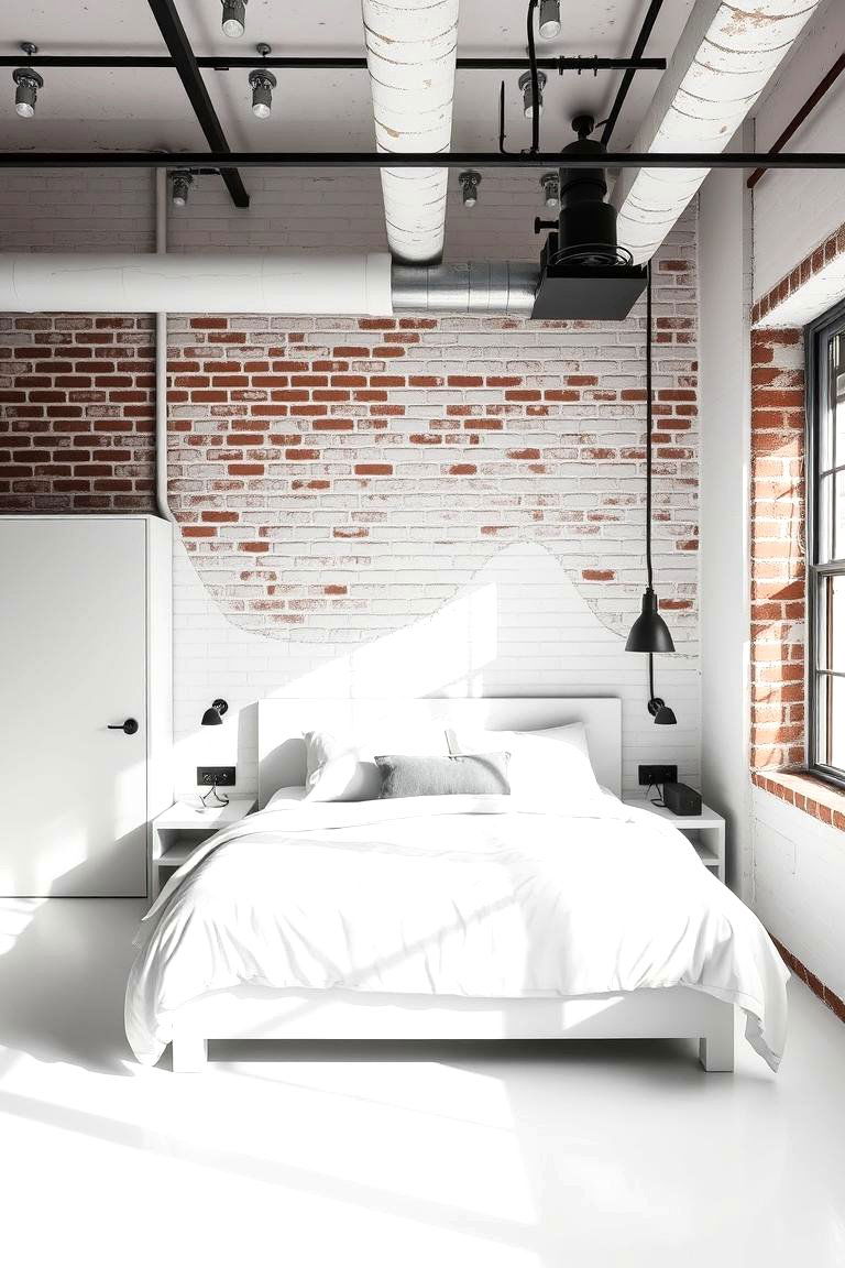 Urban White with Industrial Touches - 24 White Bedroom Ideas