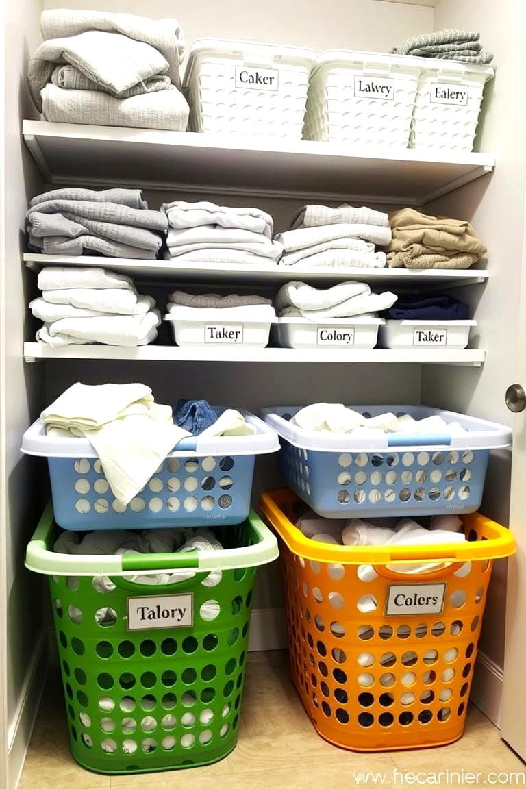 Use Baskets for Sorting Laundry - 24 Laundry Room Storage Ideas