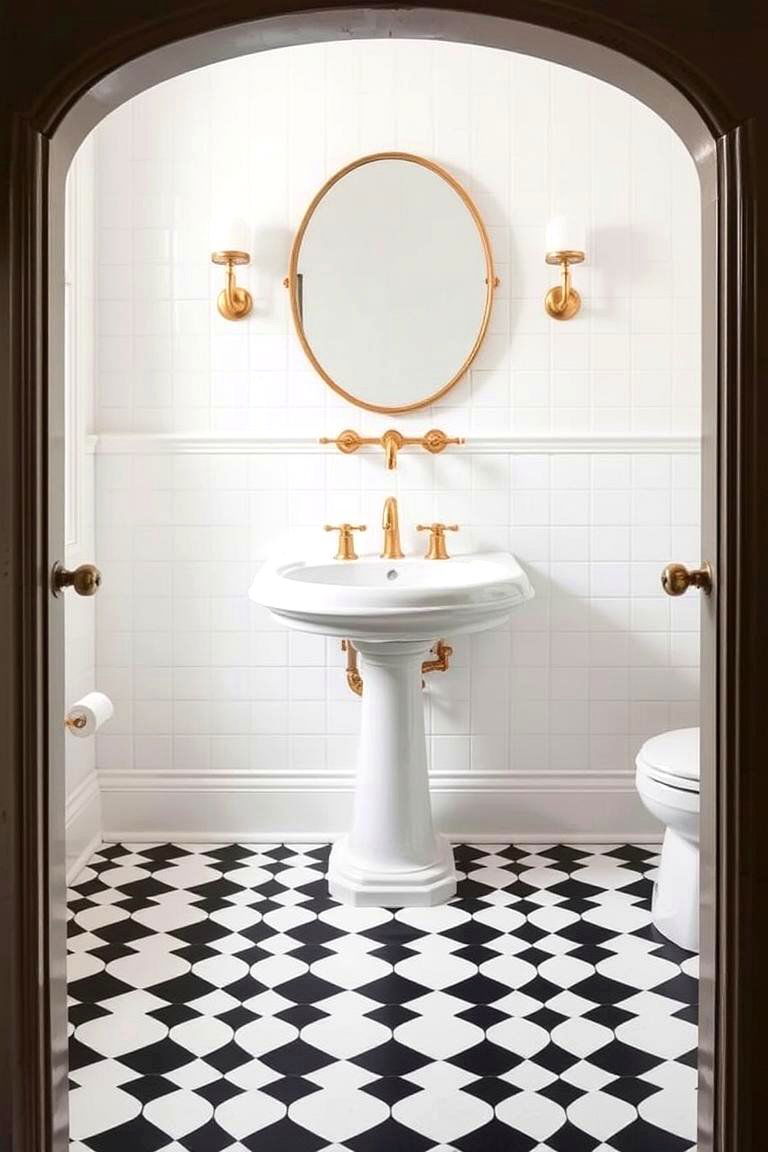 Use Black and White Contrast - 24 Bathroom Decor Ideas
