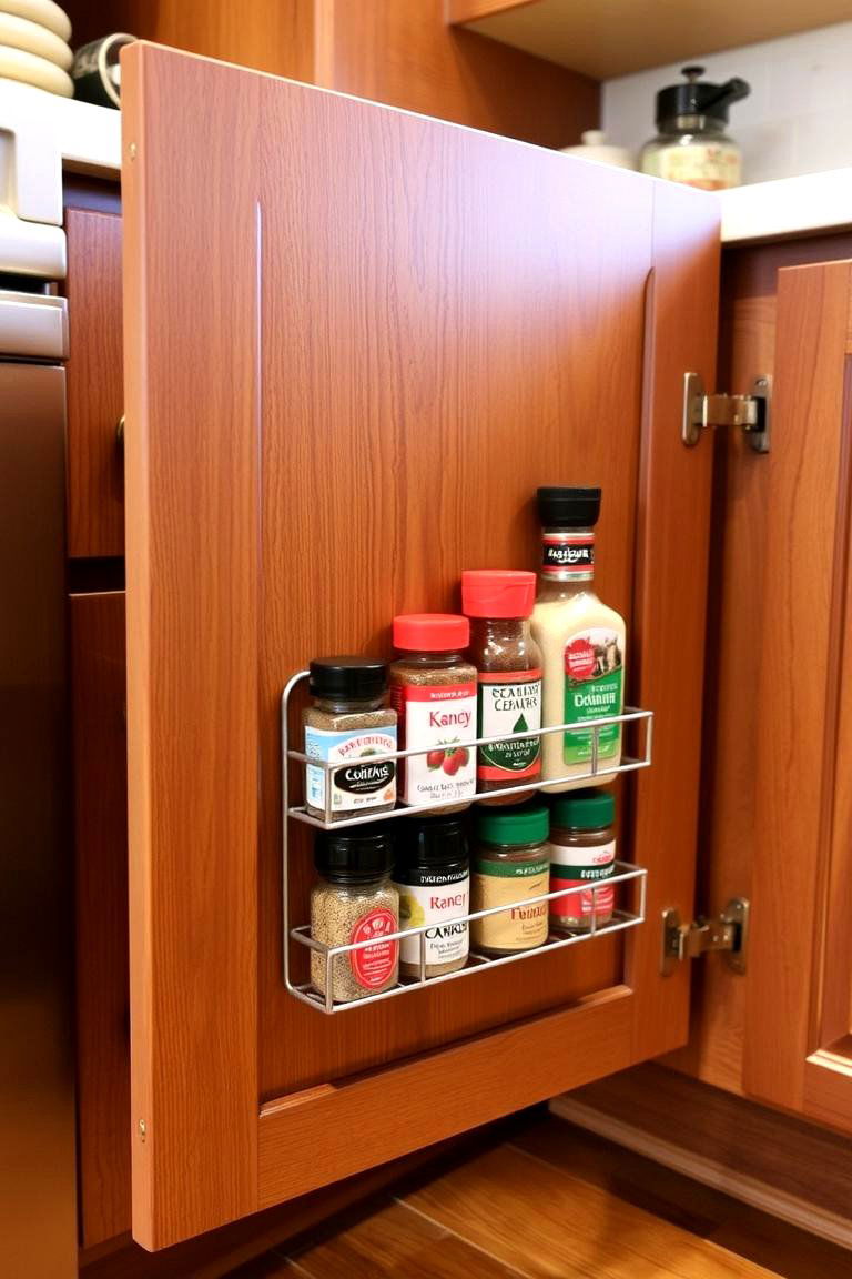 Use Cabinet Door Organizers for Small Items - 24 Kitchen Cabinet Organization Ideas