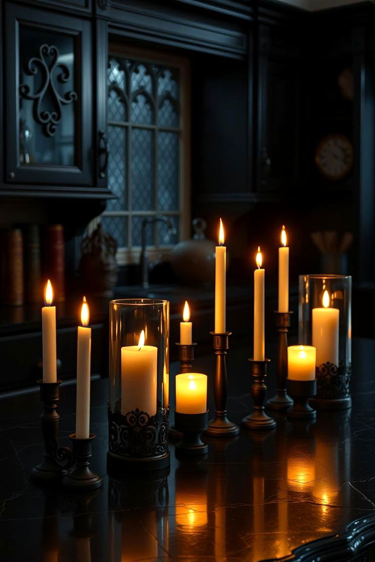 Use Candlelight Real or Faux - 24 Gothic Kitchen Ideas