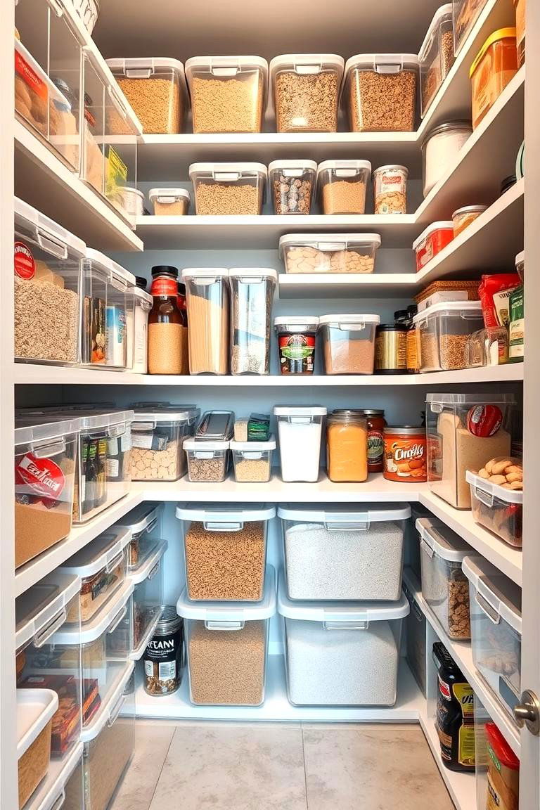 Use Clear Storage Containers - 24 Small Galley Kitchen Ideas on a Budget
