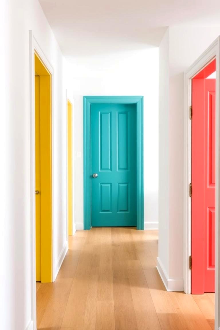 Use Colorful Doors for Contrast - 24 Hallway Ideas