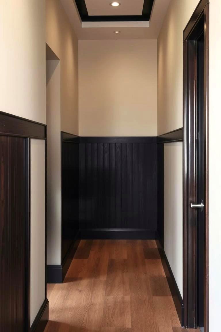 Use Contrast to Create Depth - 24 Narrow Hallway Ideas