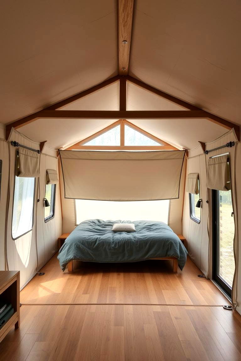 Use Creative Room Dividers - 24 One Room Cabin Interior Design Ideas
