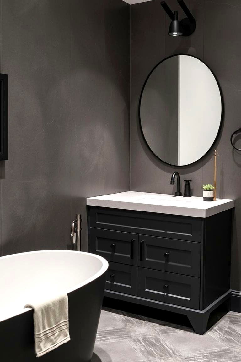 Use Dark Metal Finishes - 24 Masculine Bathroom Ideas