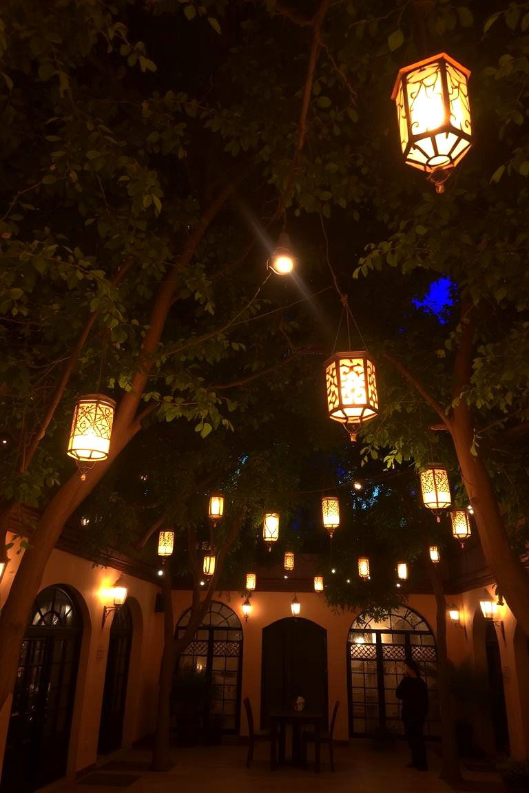 Use Decorative Lighting - 24 Courtyard Ideas