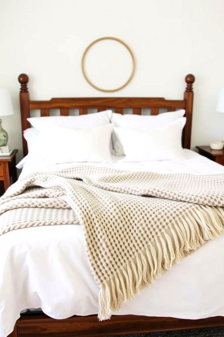 Use Decorative Throw Blankets - 24 Farmhouse Bedroom Ideas