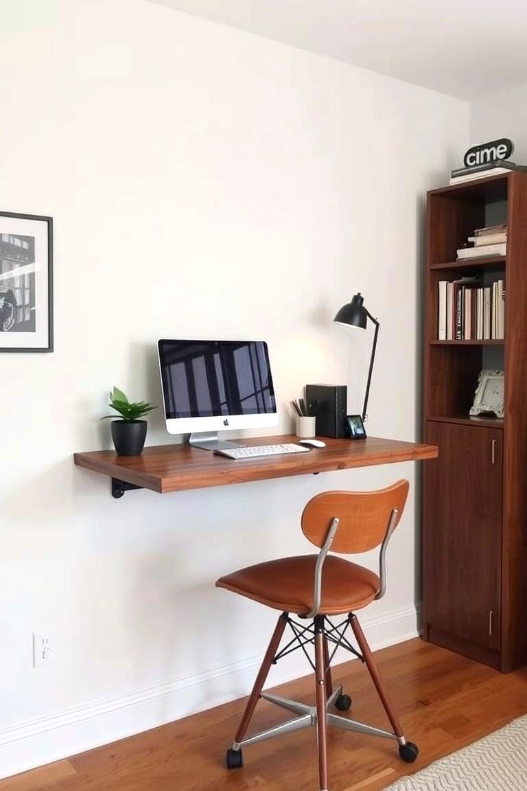 Use Floating Desks for a Clean Look - 24 Home Office Decor Ideas