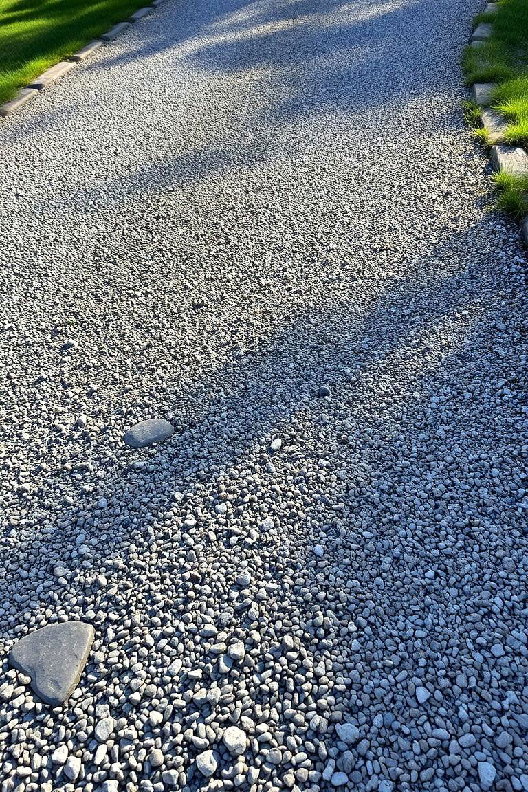 Use Gravel for Texture - 24 Driveway Landscape Ideas