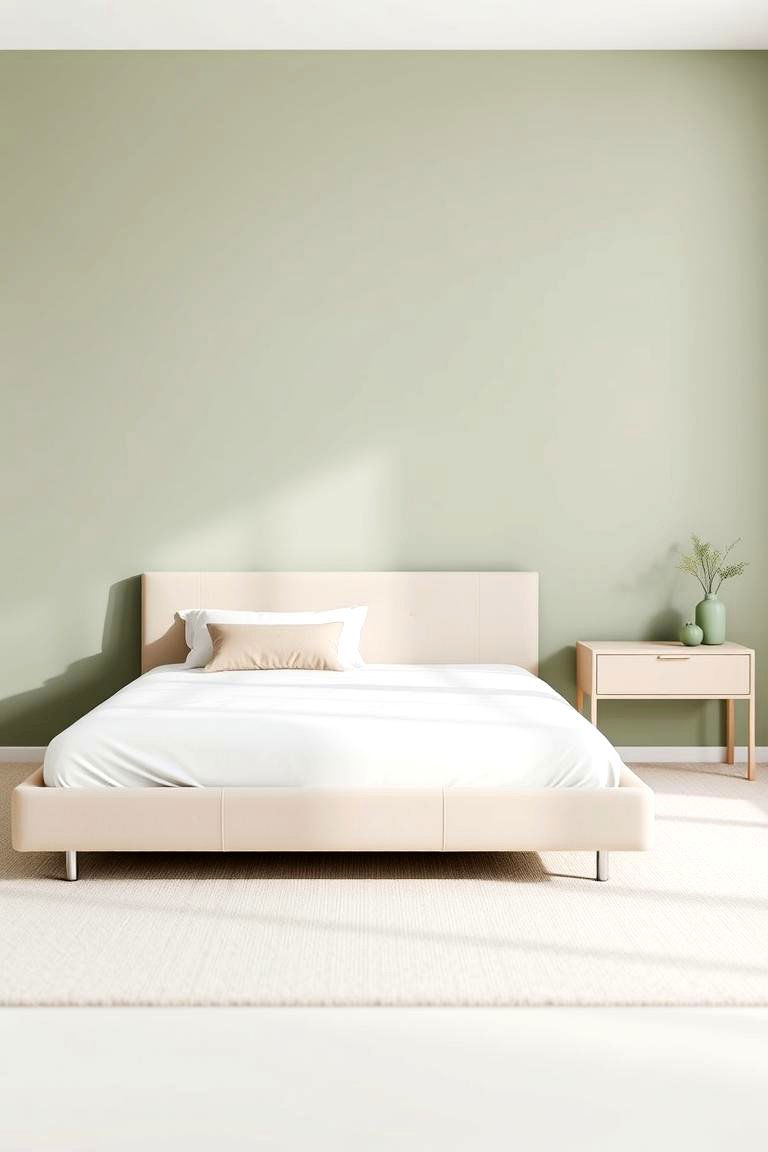 Use Green and Beige in a Minimalist Design - 24 Green and Beige Bedroom Ideas