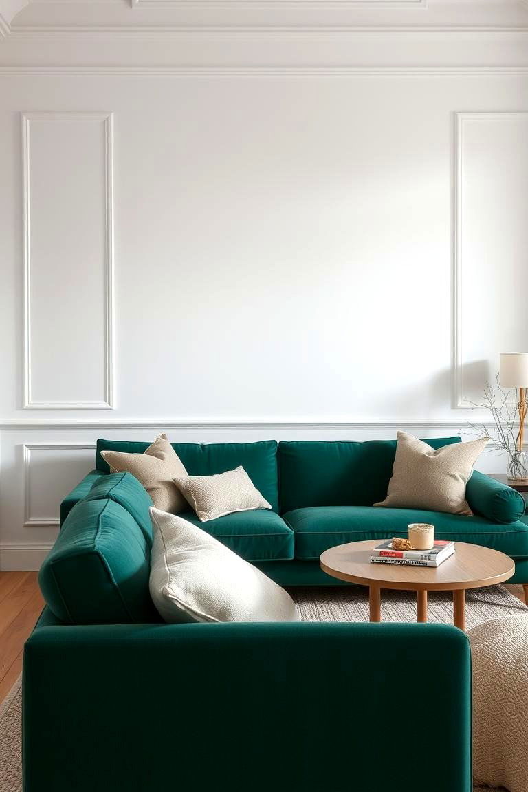 Use Light Gray for a Soft Calm Look - 24 Emerald Green Sofa Living Room Ideas
