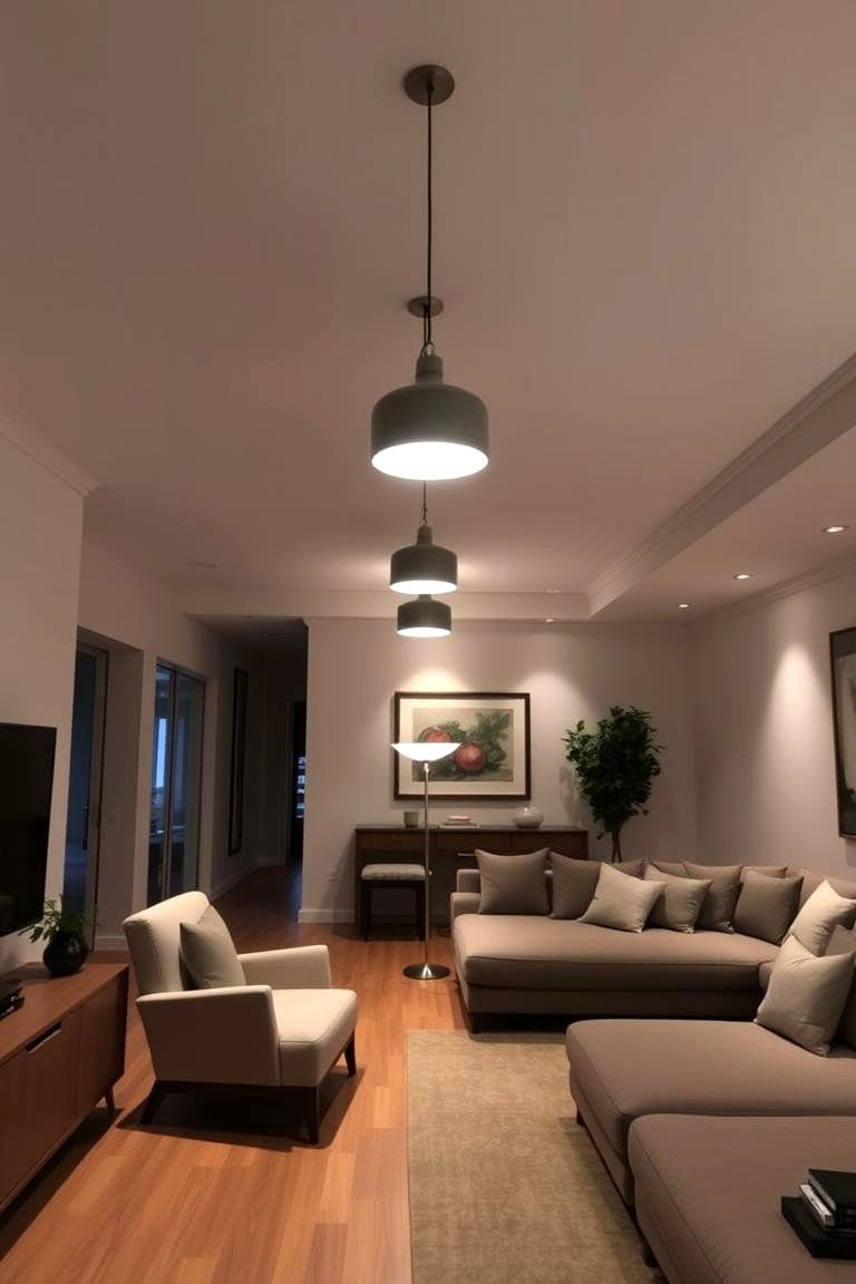 Use Lighting to Define Areas - 24 Long Living Room Ideas
